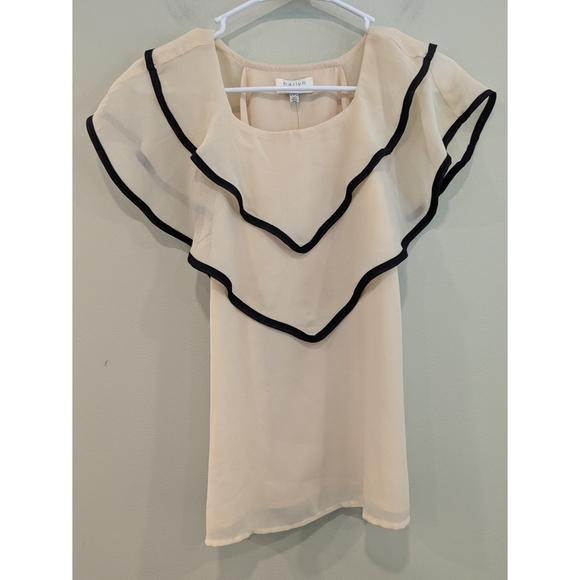 NWT Anthropologie X Harlyn V-neck Ruffle Sleeveless Blouse Size Small - Picture 7 of 7